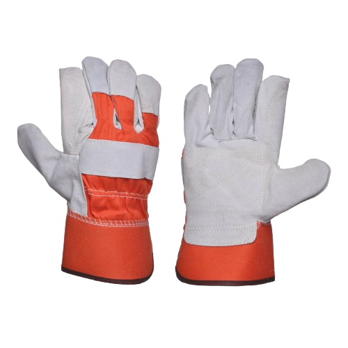 Orange Cow Split Leather Palm Work Glove