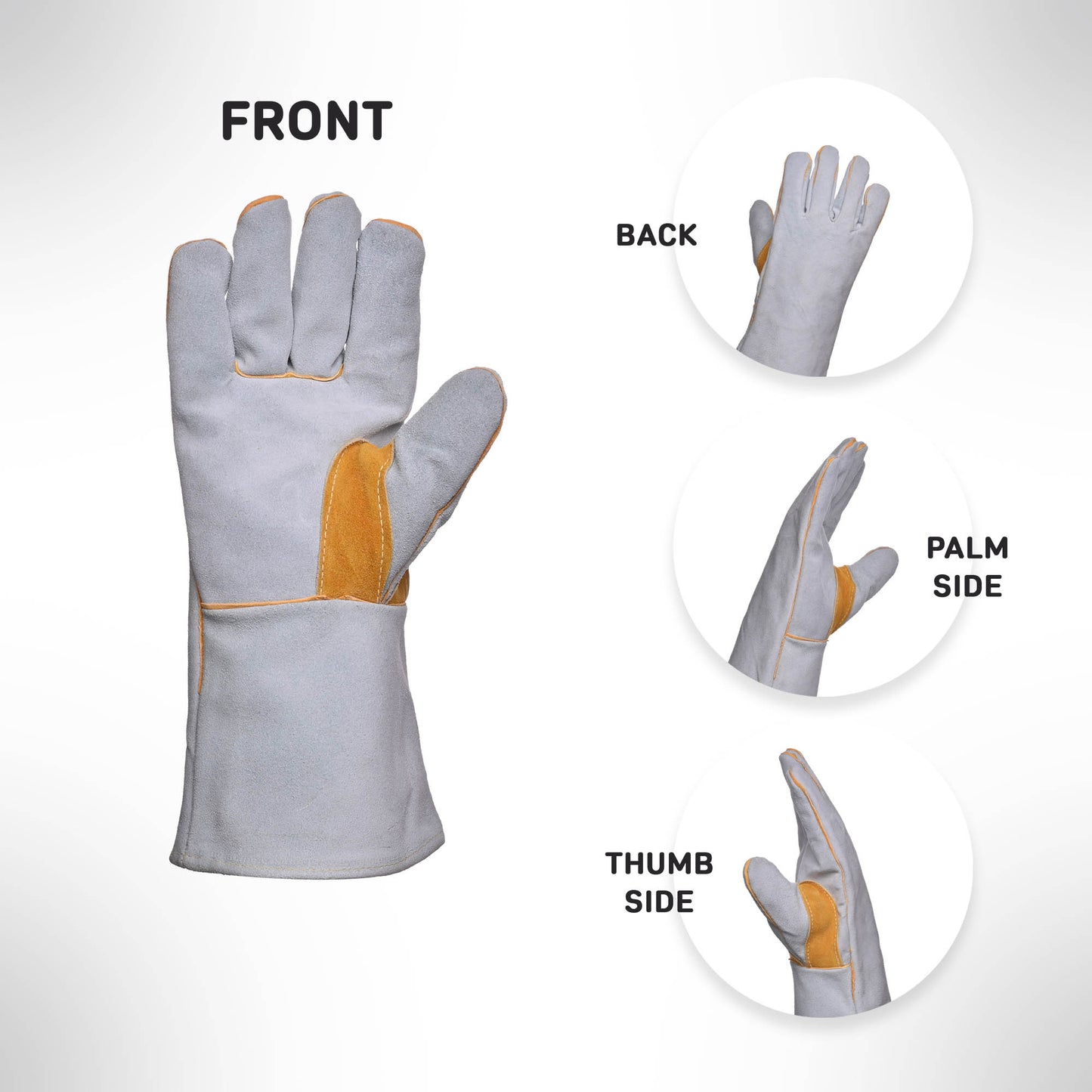 Grey Welding Glove with Reinforcement