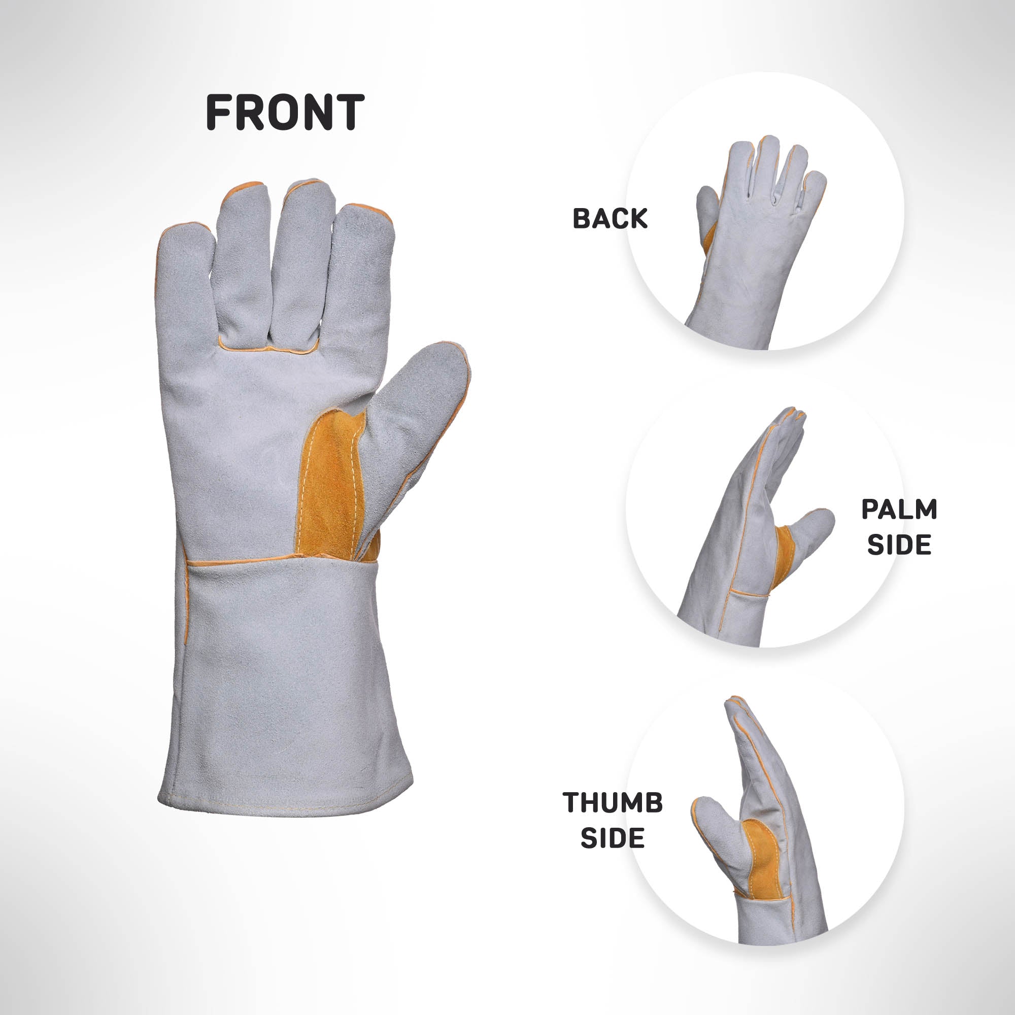 Grey Welding Glove with Reinforcement Good American Safety Supplies