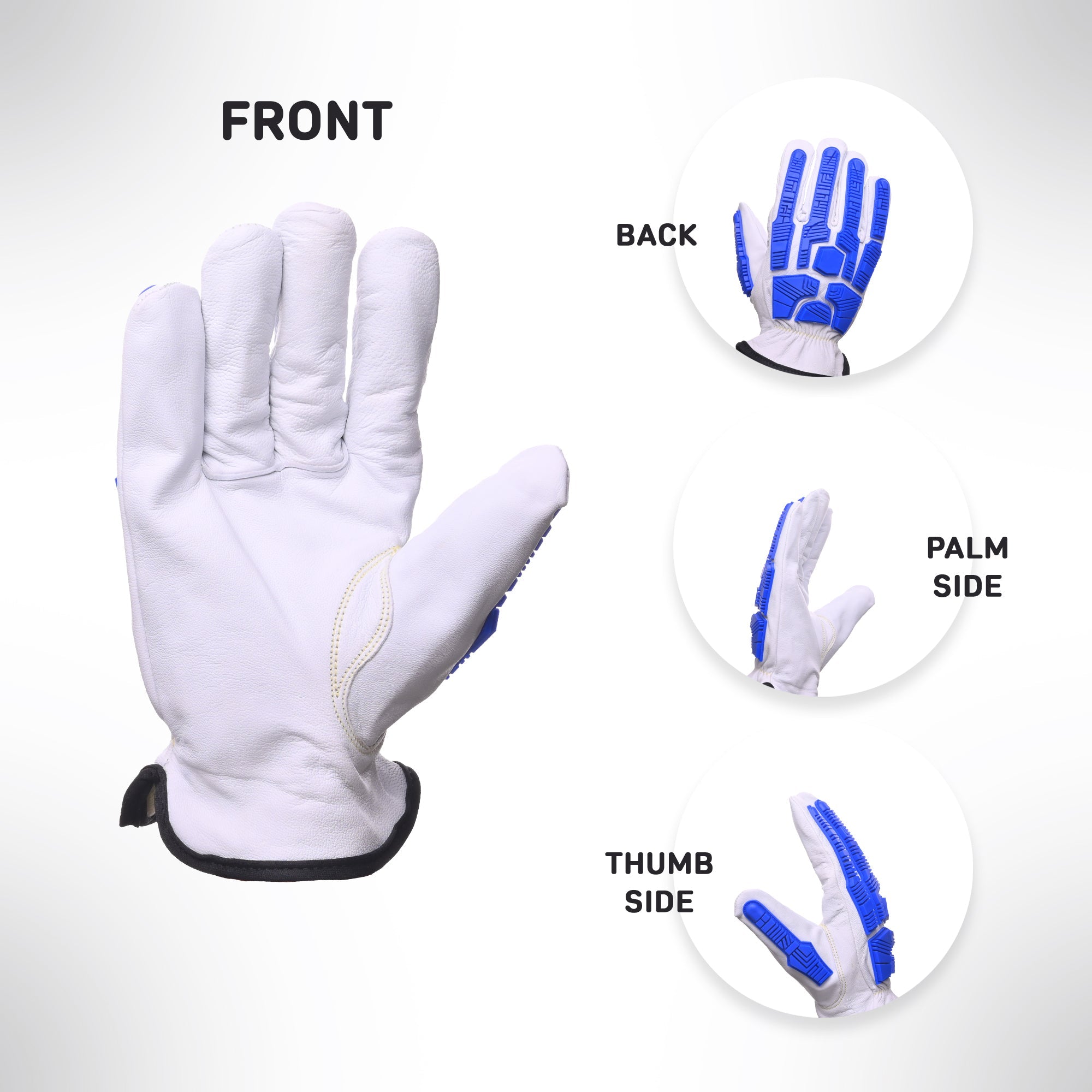 Soft Goat Skin Glove Impact Protection and A6 Cut Level & Thinsulate Lining Good American Safety Supplies