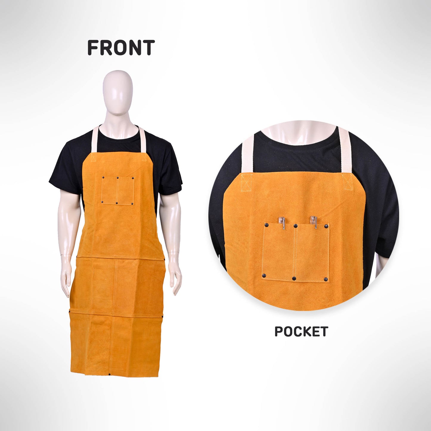 Cow Split Leather Bib Apron