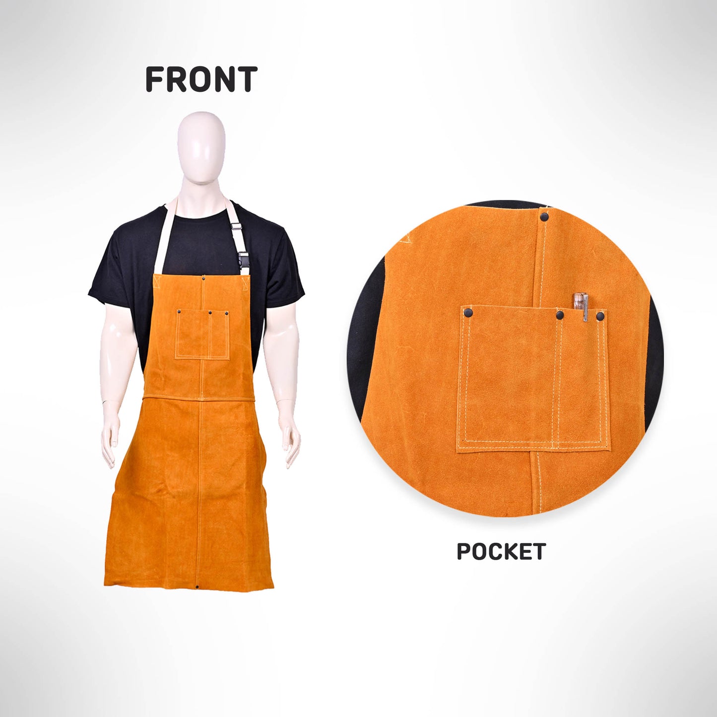 Cow Split Leather Bib Apron