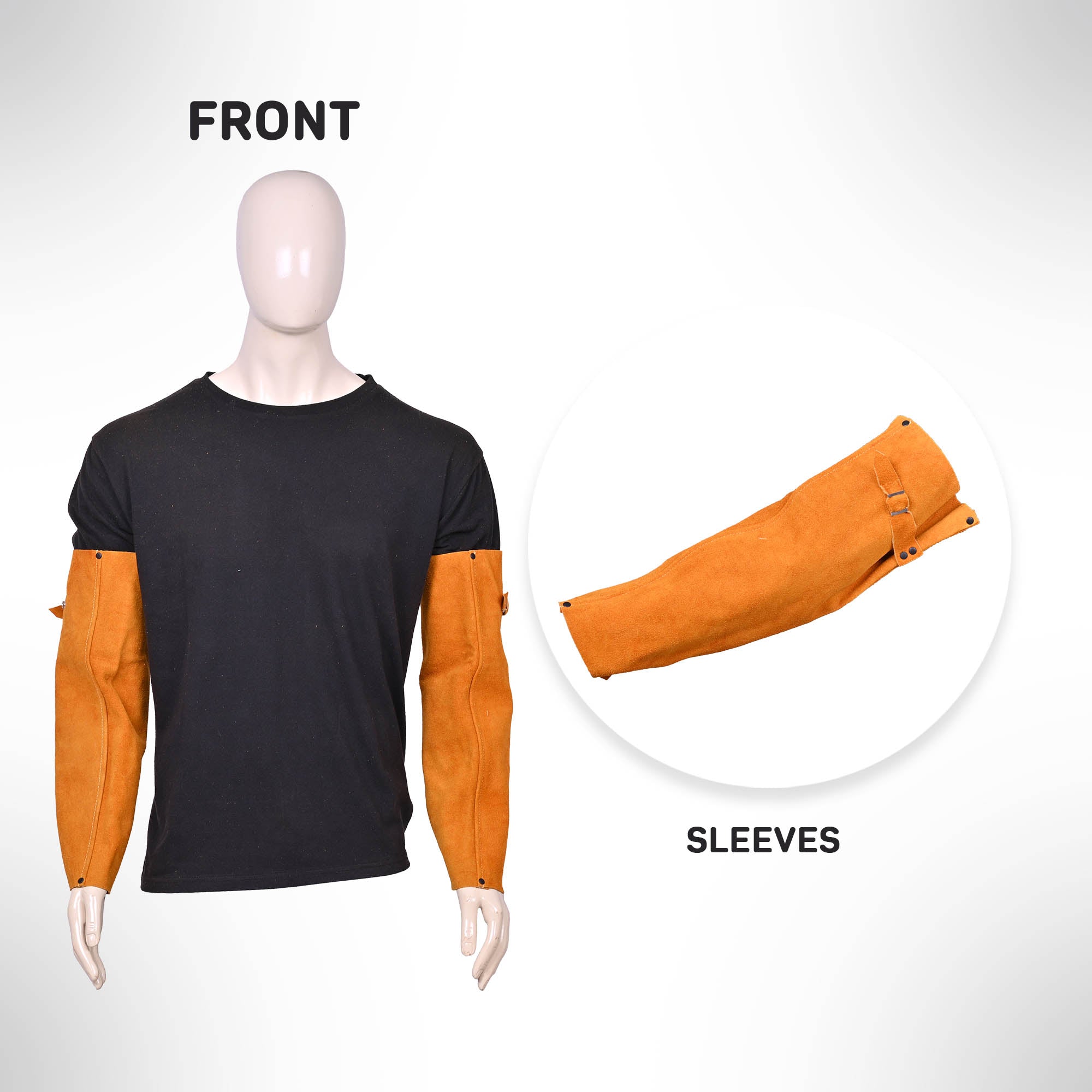 Cow Split Leather Welding Sleeve Good American Safety Supplies