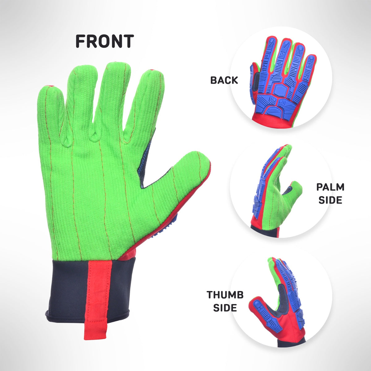 Green Cotton Corded Impact Glove