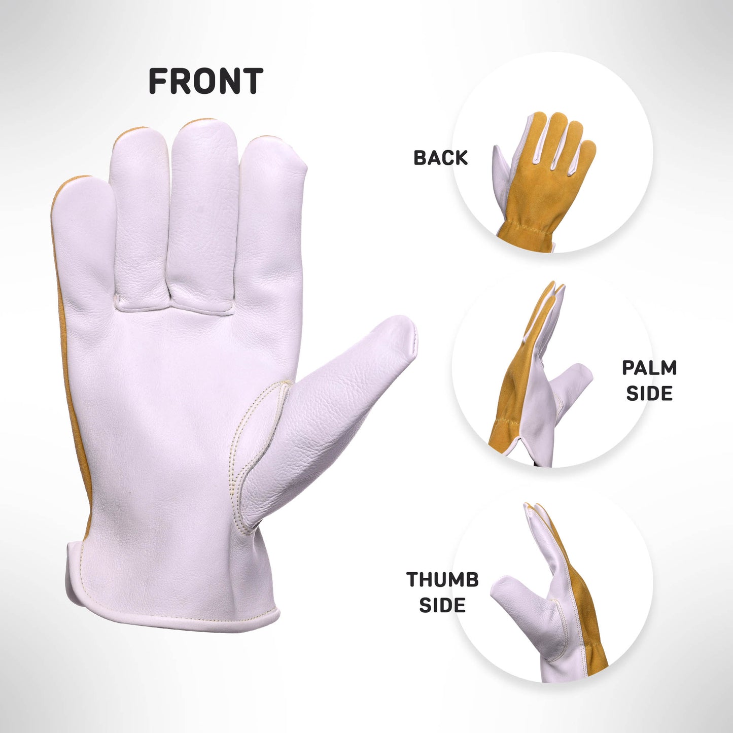 Grain Cow/Split Leather Driver Glove