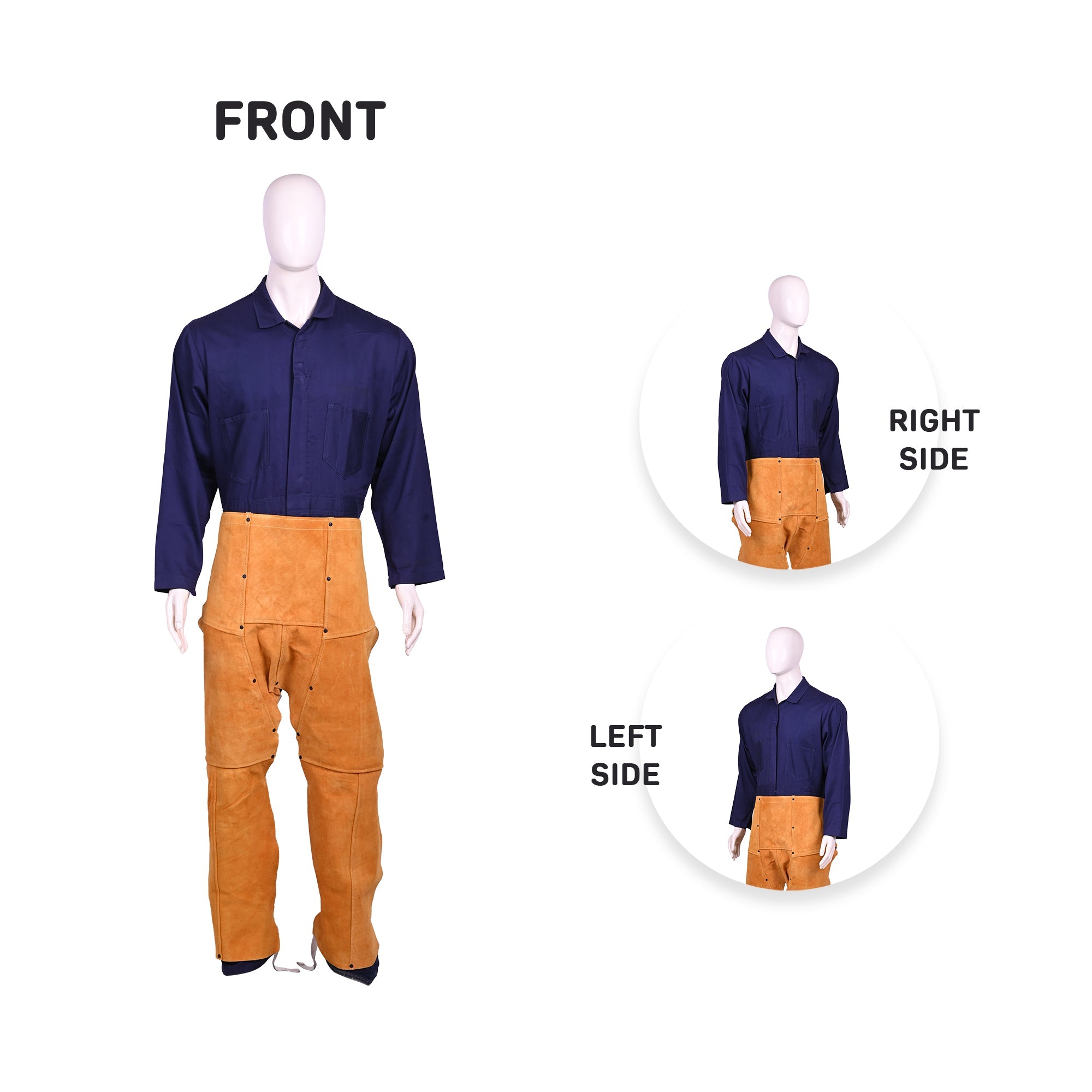 Cow Split Leather Welding Chaps 40” Good American Safety Supplies