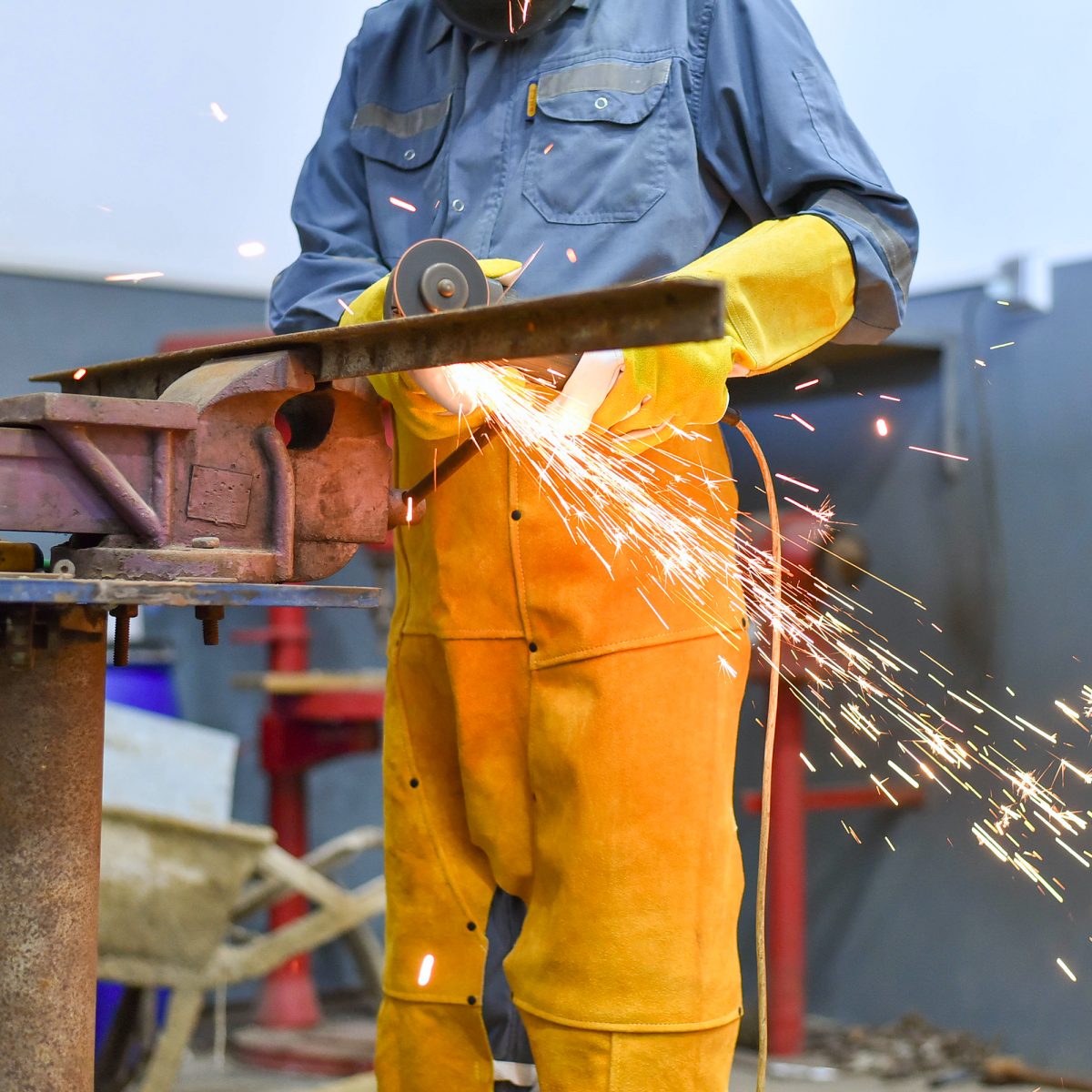 Cow Split Leather Welding Chaps 40” Good American Safety Supplies