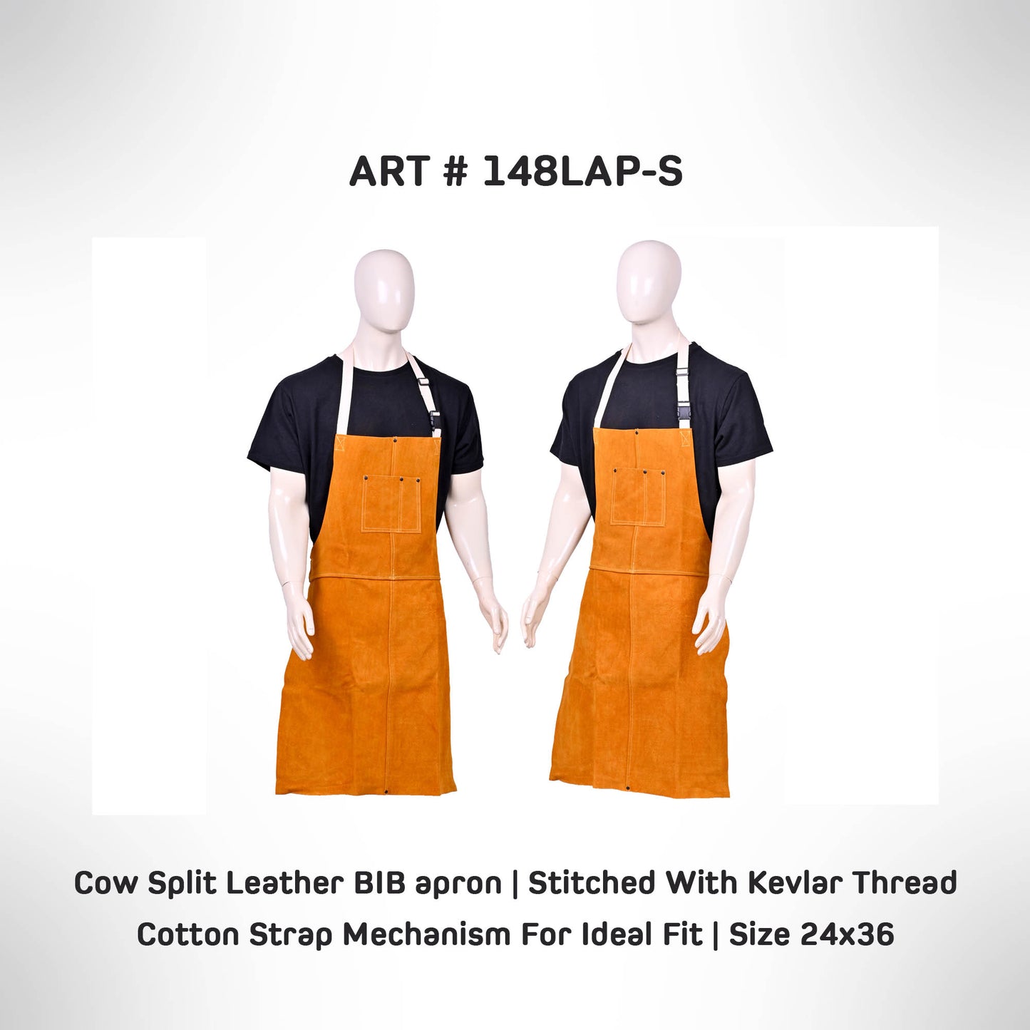 Cow Split Leather Bib Apron