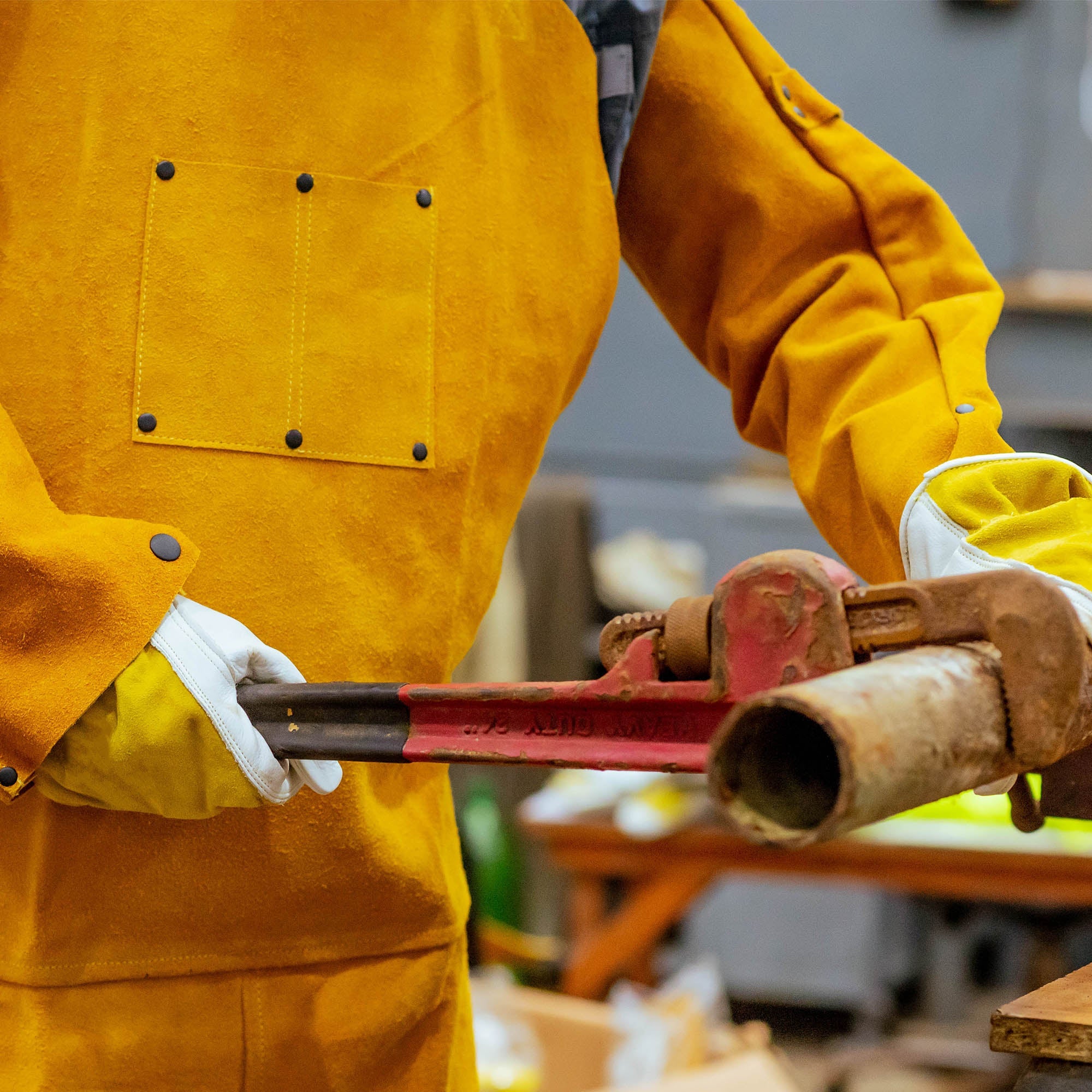 Cow Split Leather Bib Apron My Store