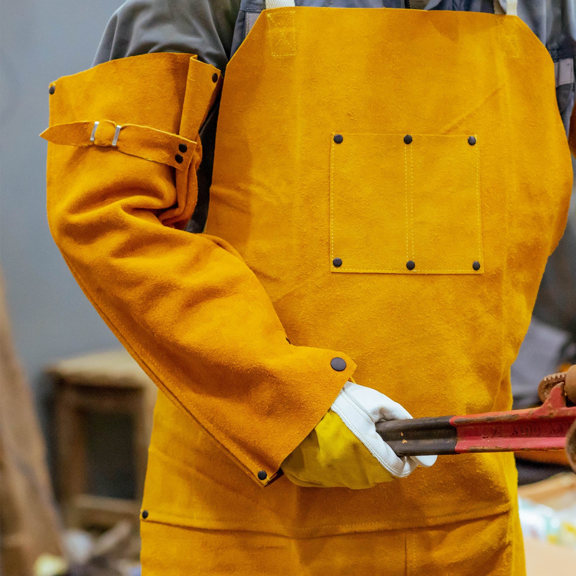 Cow Split Leather Welding Sleeve Good American Safety Supplies