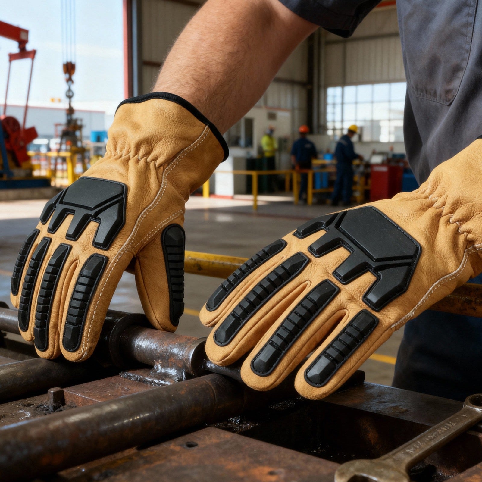 Impact-Resistant Leather Work Gloves – Heavy-Duty Protection, Superior Grip & Comfort Fit