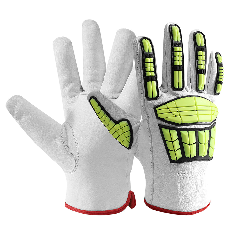 Premium Impact Resistant Work Gloves – High-Visibility Safety, Heavy-Duty Leather & Maximum Protection