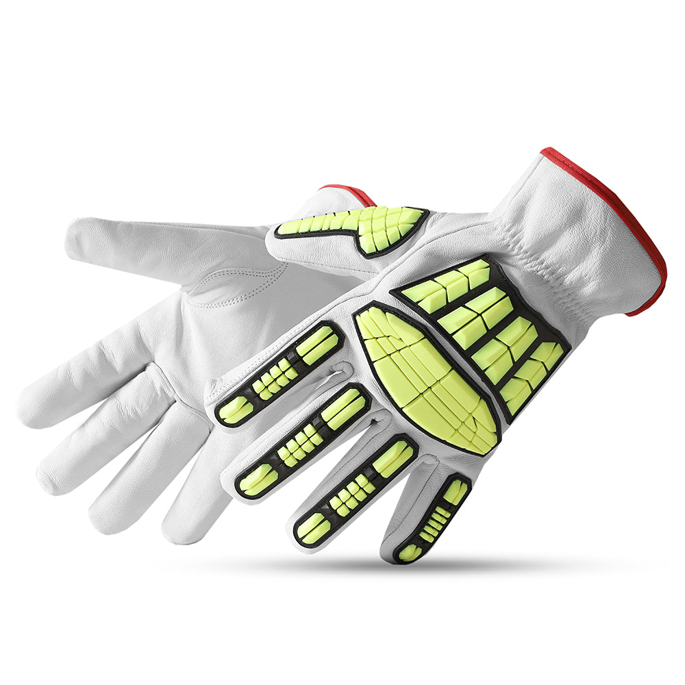 Premium Impact Resistant Work Gloves – High-Visibility Safety, Heavy-Duty Leather & Maximum Protection