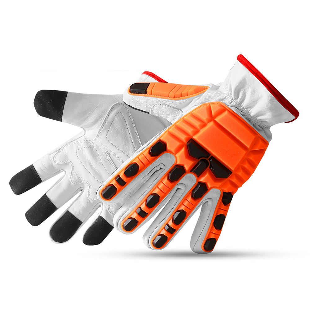 Heavy-Duty Impact Resistant Work Gloves – Premium Leather, High-Visibility Design & Maximum Hand Protection