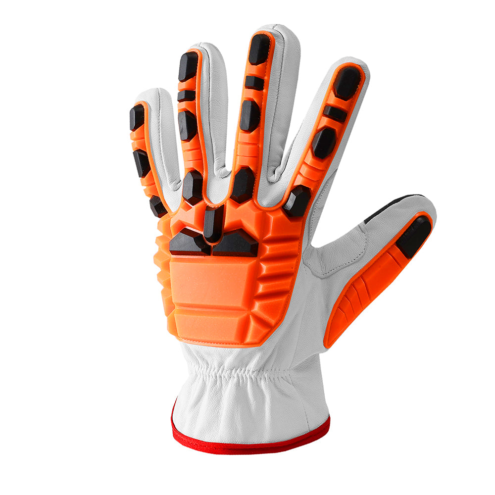 Heavy-Duty Impact Resistant Work Gloves – Premium Leather, High-Visibility Design & Maximum Hand Protection