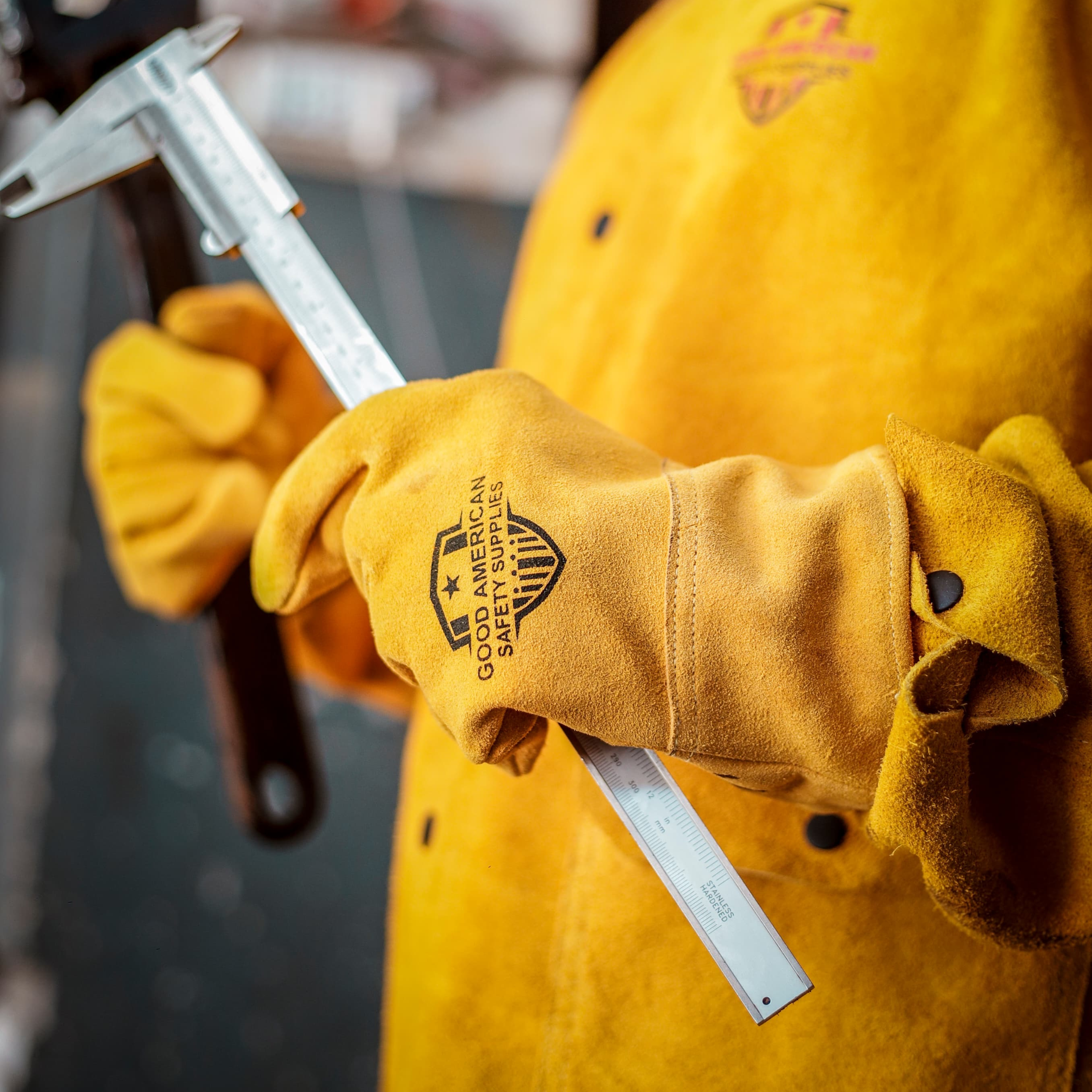 Driver Cow Skin Yellow Leather Welding Gloves Good American Safety Supplies