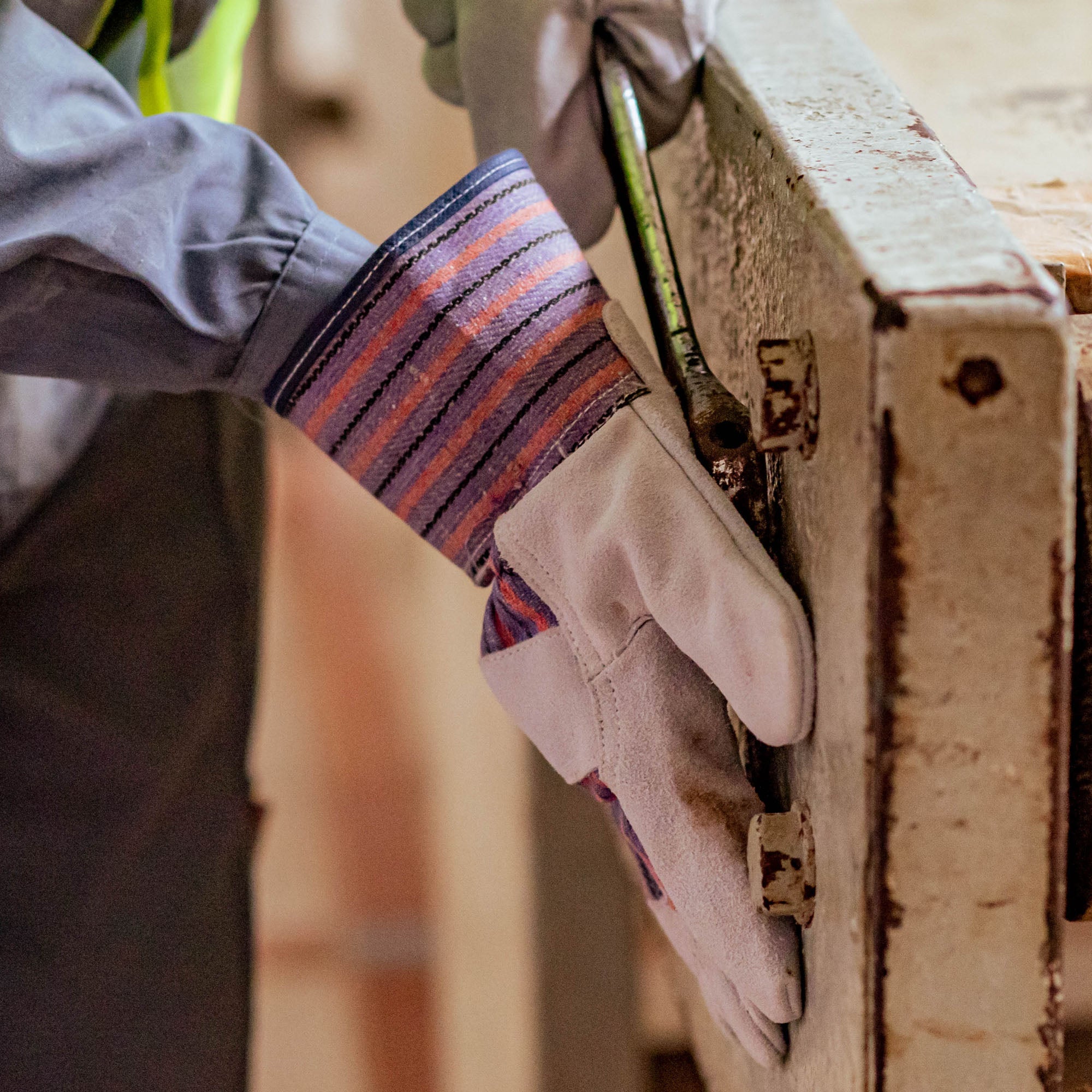 Professional Cow Split Leather Palm Work Glove Good American Safety Supplies