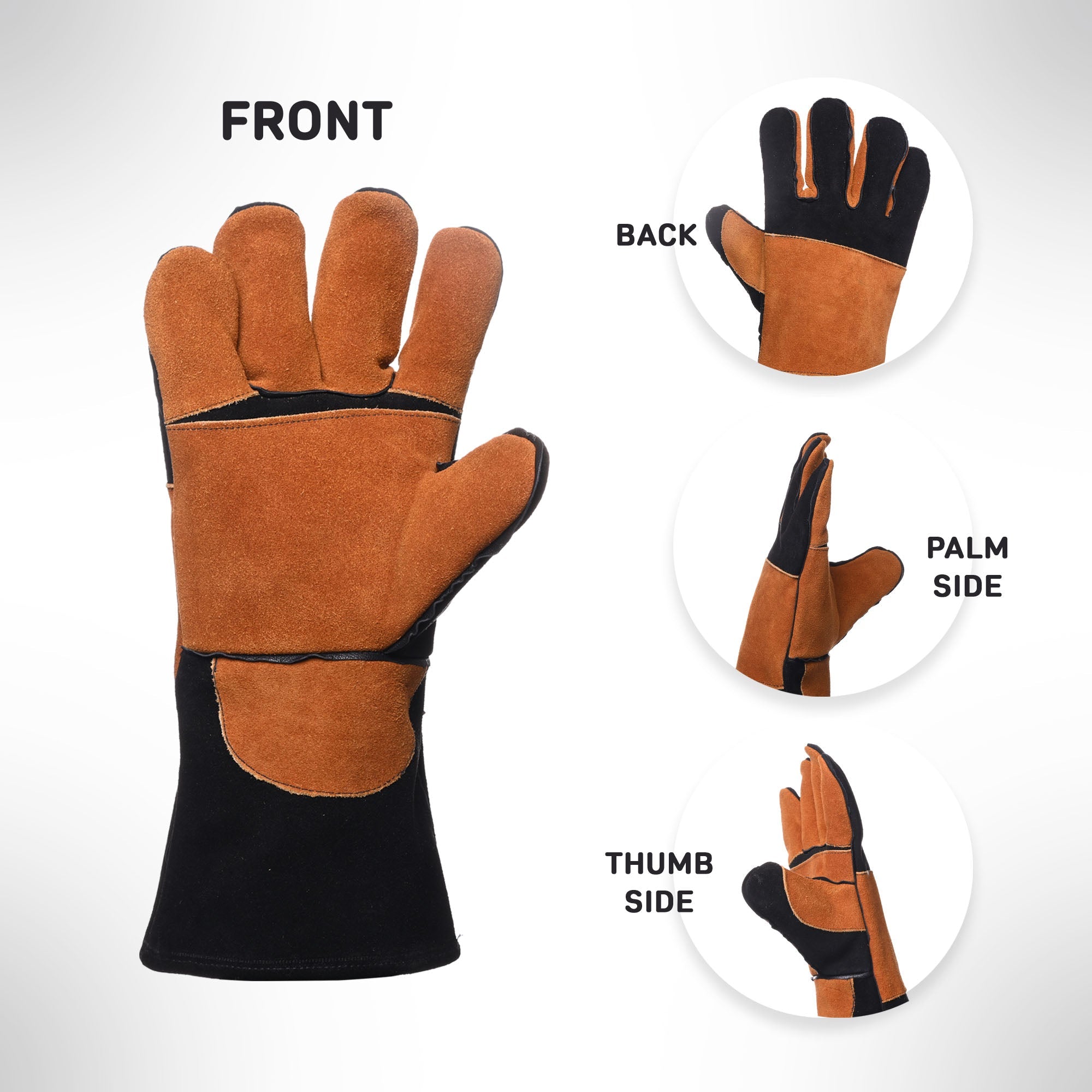 Mig/Stick Flame Retardant Cow Split Leather Welding Glove Good American Safety Supplies
