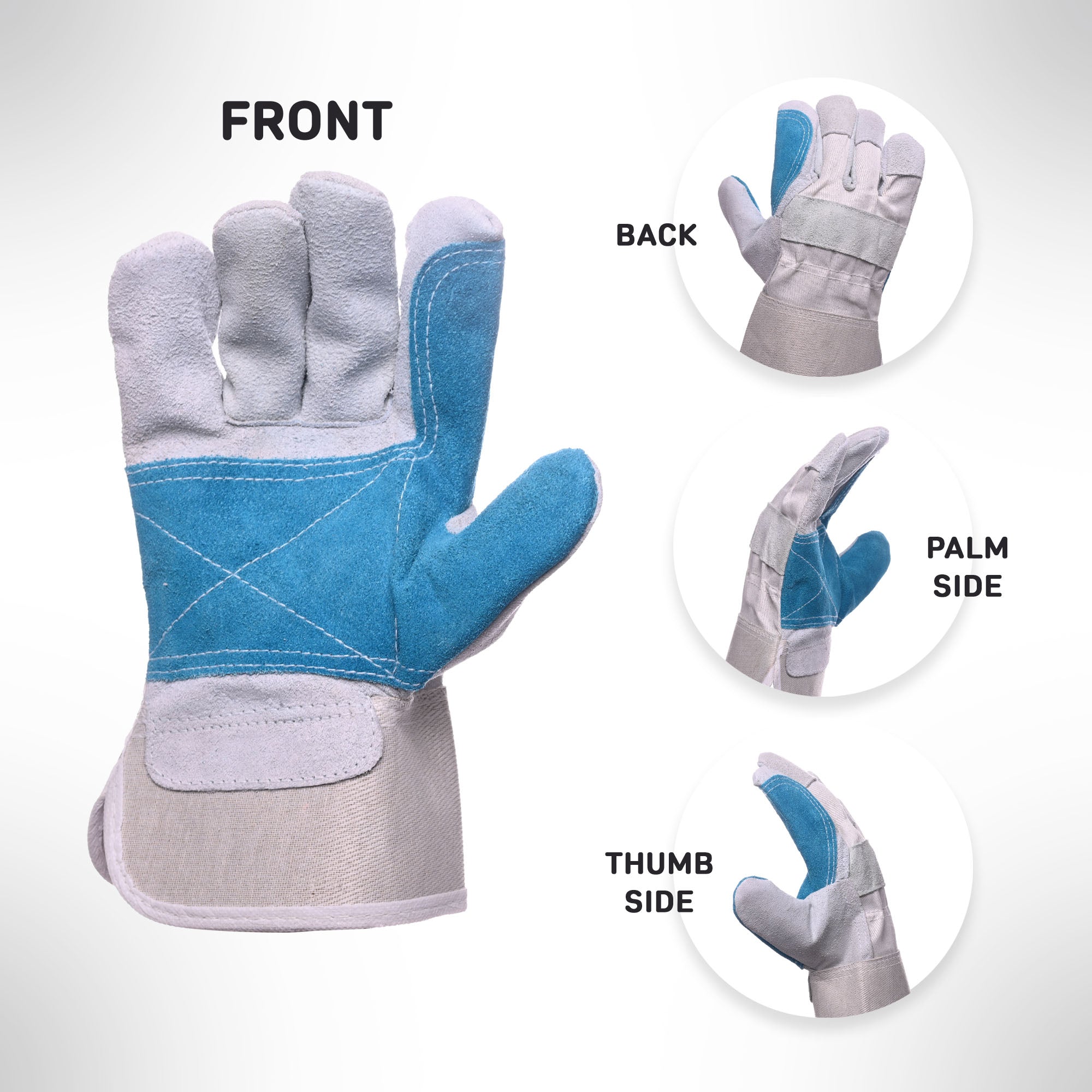 Double Palm Split Leather Work Gloves Good American Safety Supplies