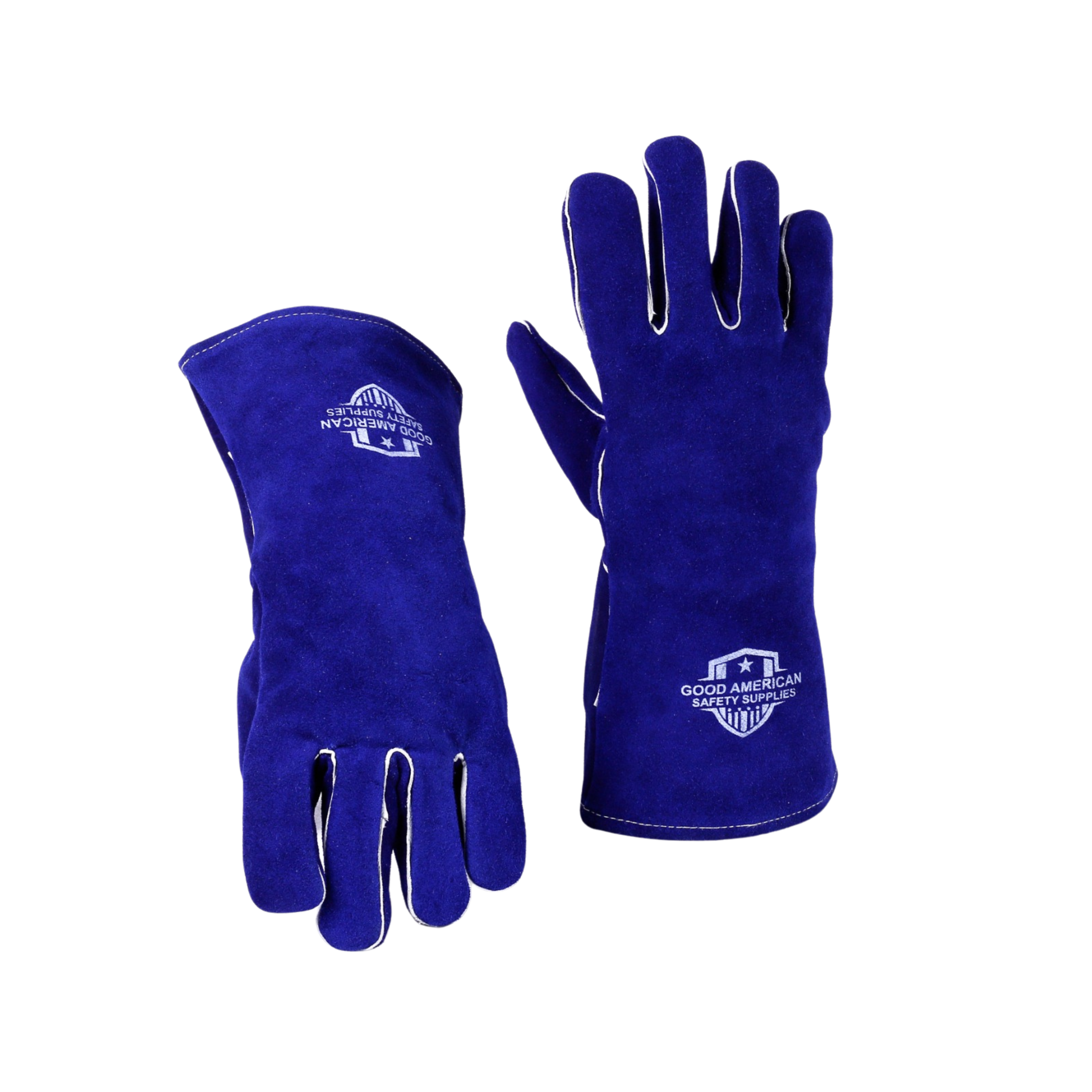 Premium Blue Cow Leather Welding Gloves Good American Safety Supplies