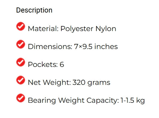 Compact 6-Pocket Tool Pouch – Lightweight Polyester Nylon Organizer Good American Safety Supplies