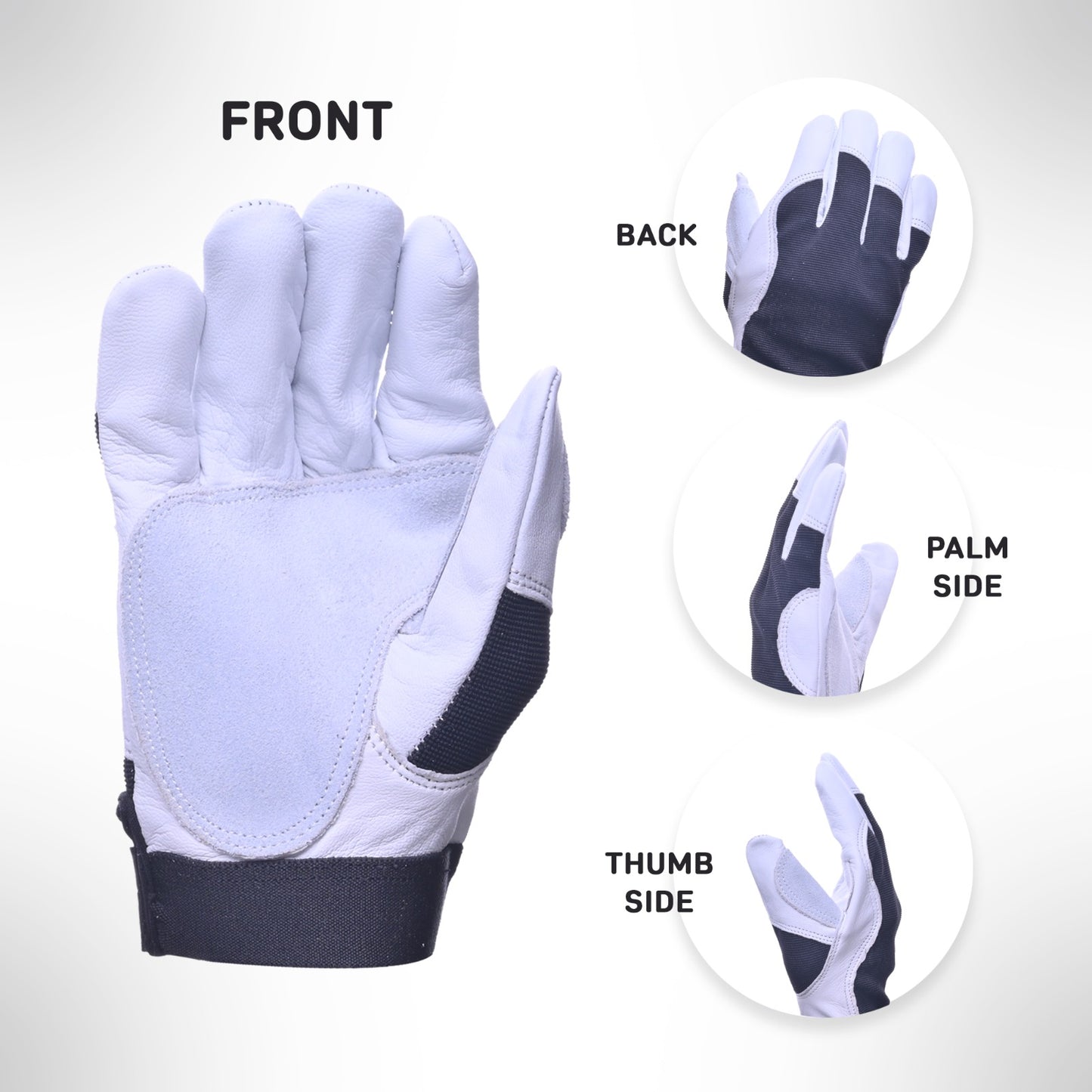 Goat Front Spandex Back Work Gloves