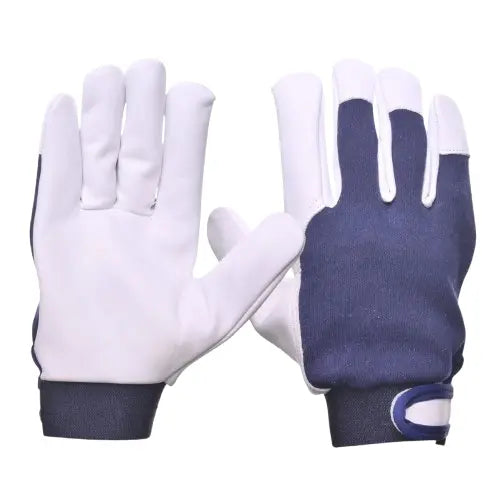 Leather work Glove with Fabric Black Good American Safety Supplies