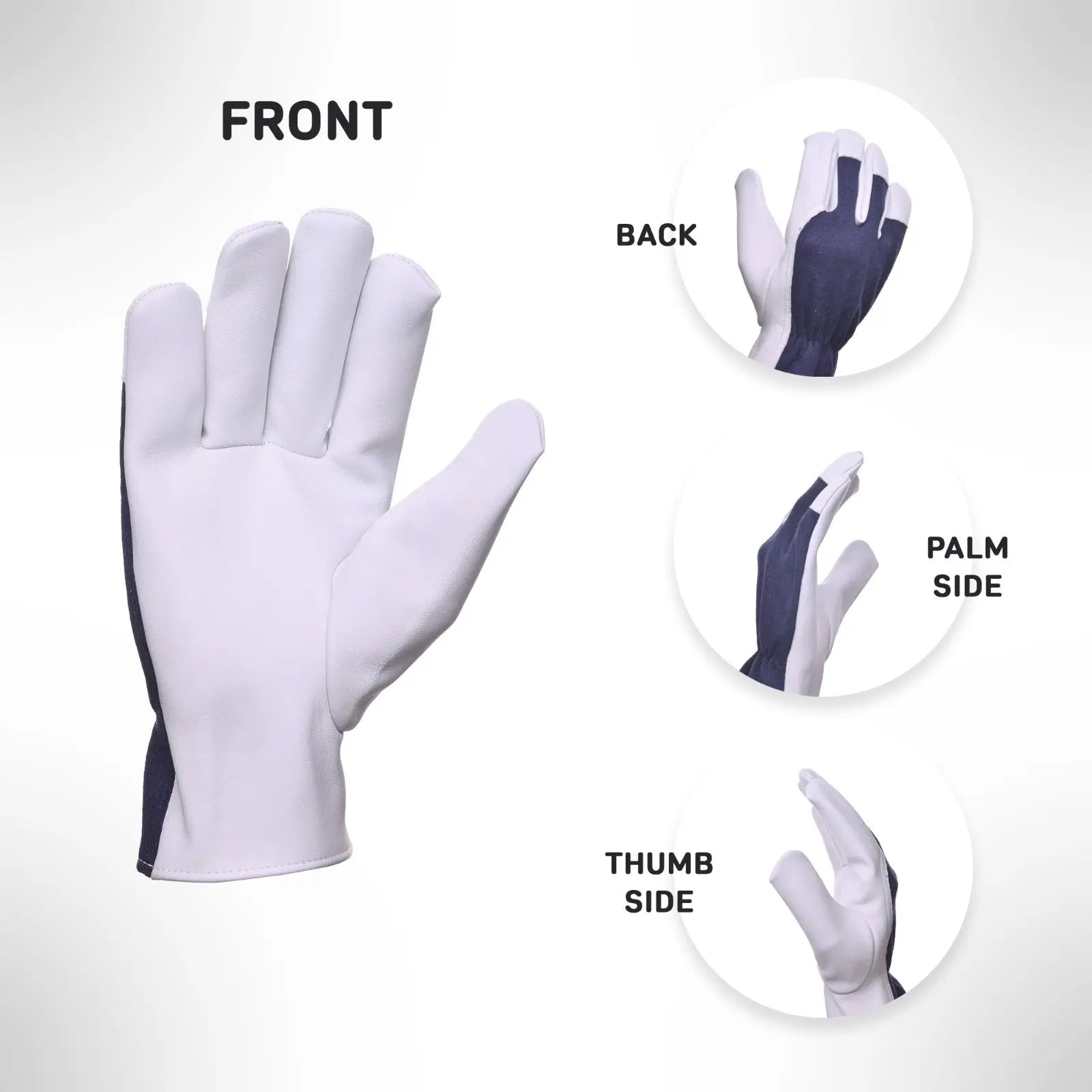 Leather Work Glove with fabric Back Good American Safety Supplies