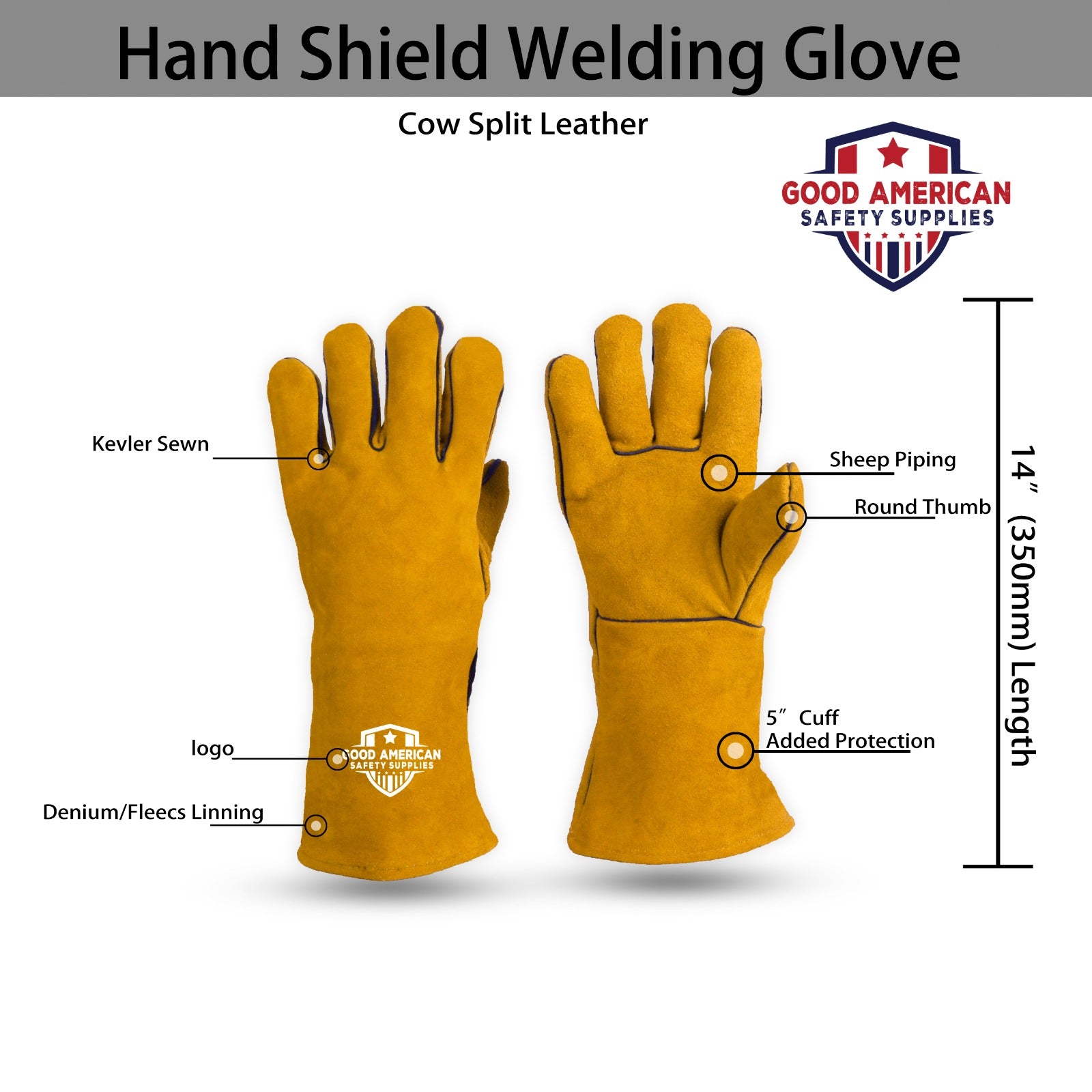 Hand Shield Welding Yellow Safety Gloves