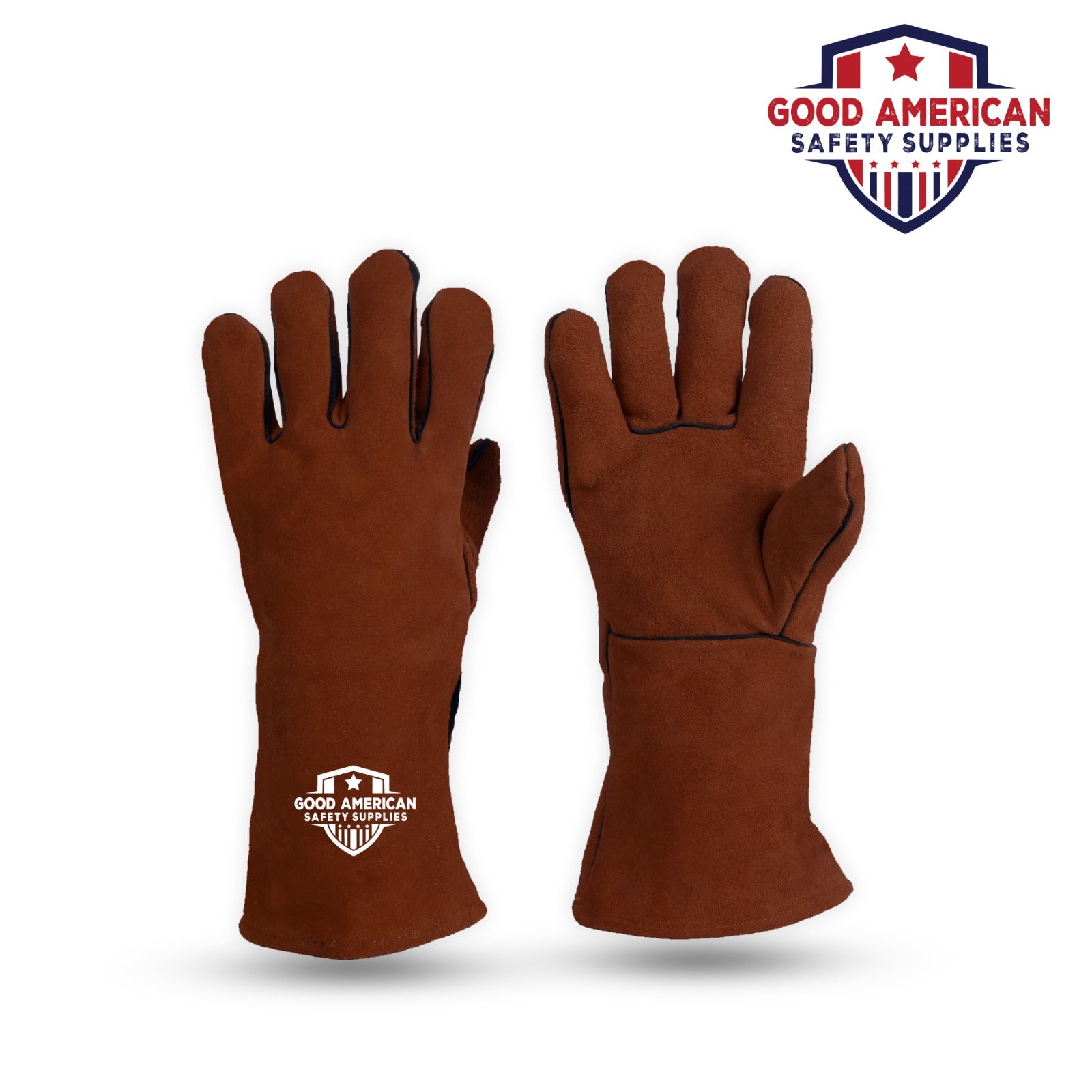 Hand Shield Welding Brown Safety Gloves