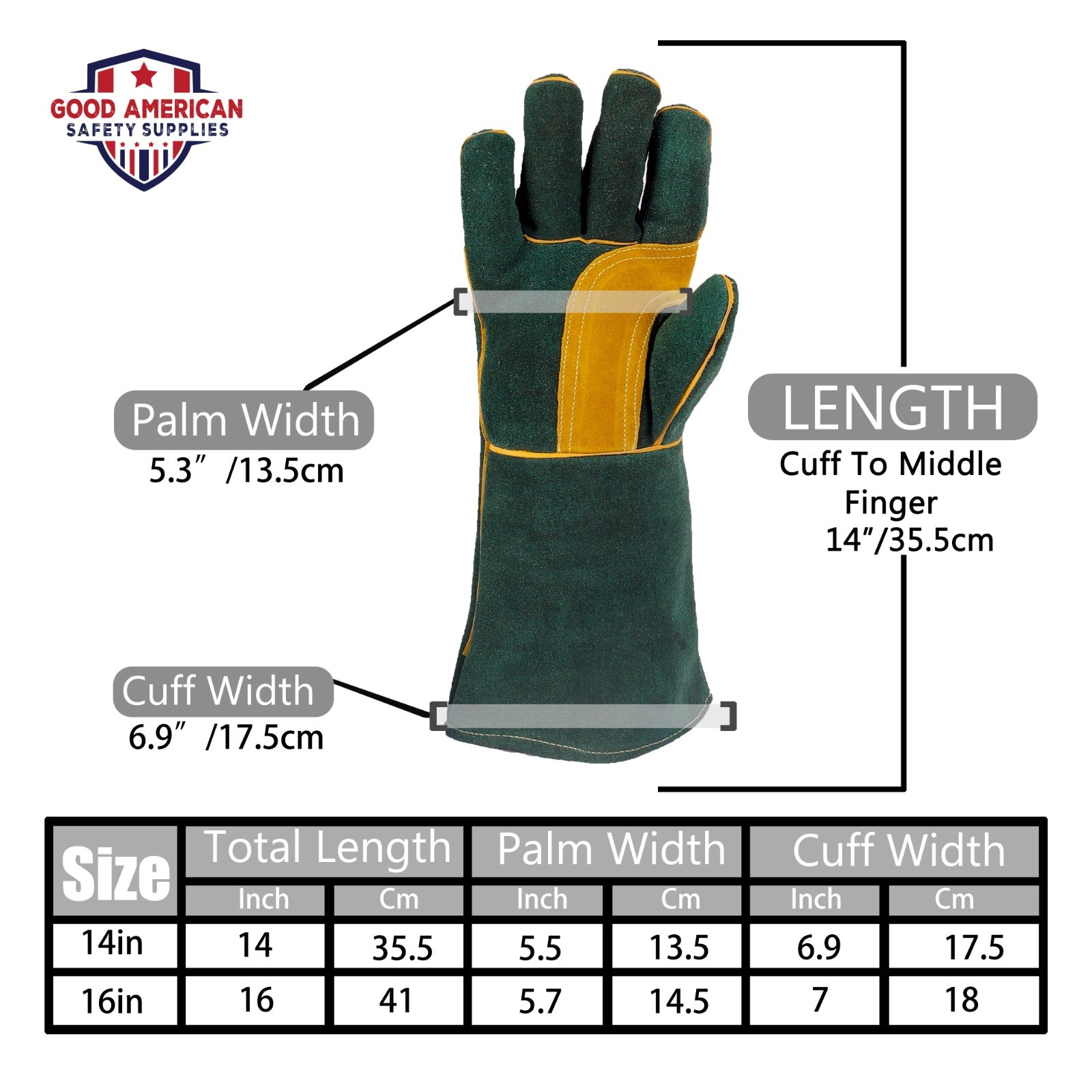 Heat-Resistant Welder Green Gloves