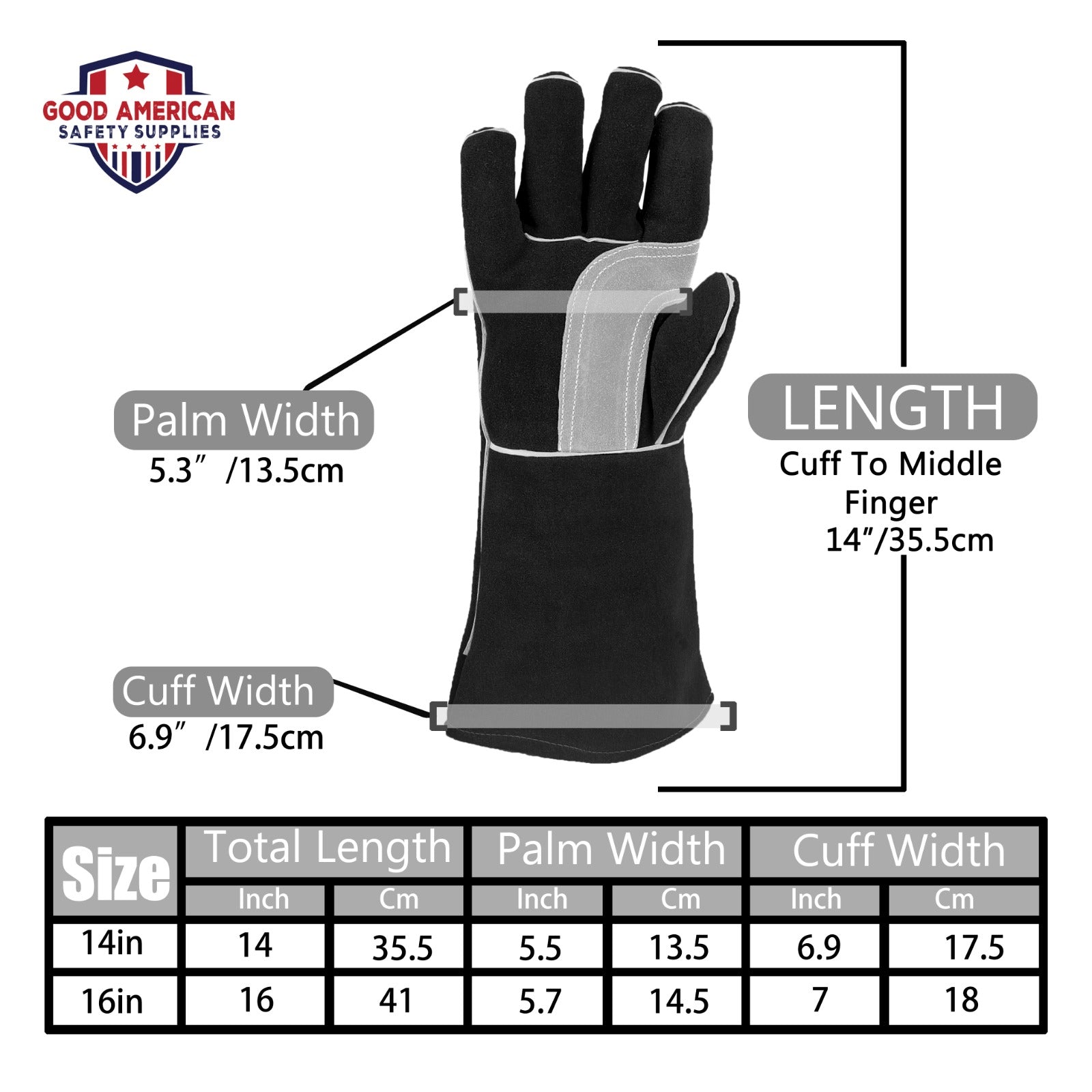 Heat-Resistant Welder Black Gloves
