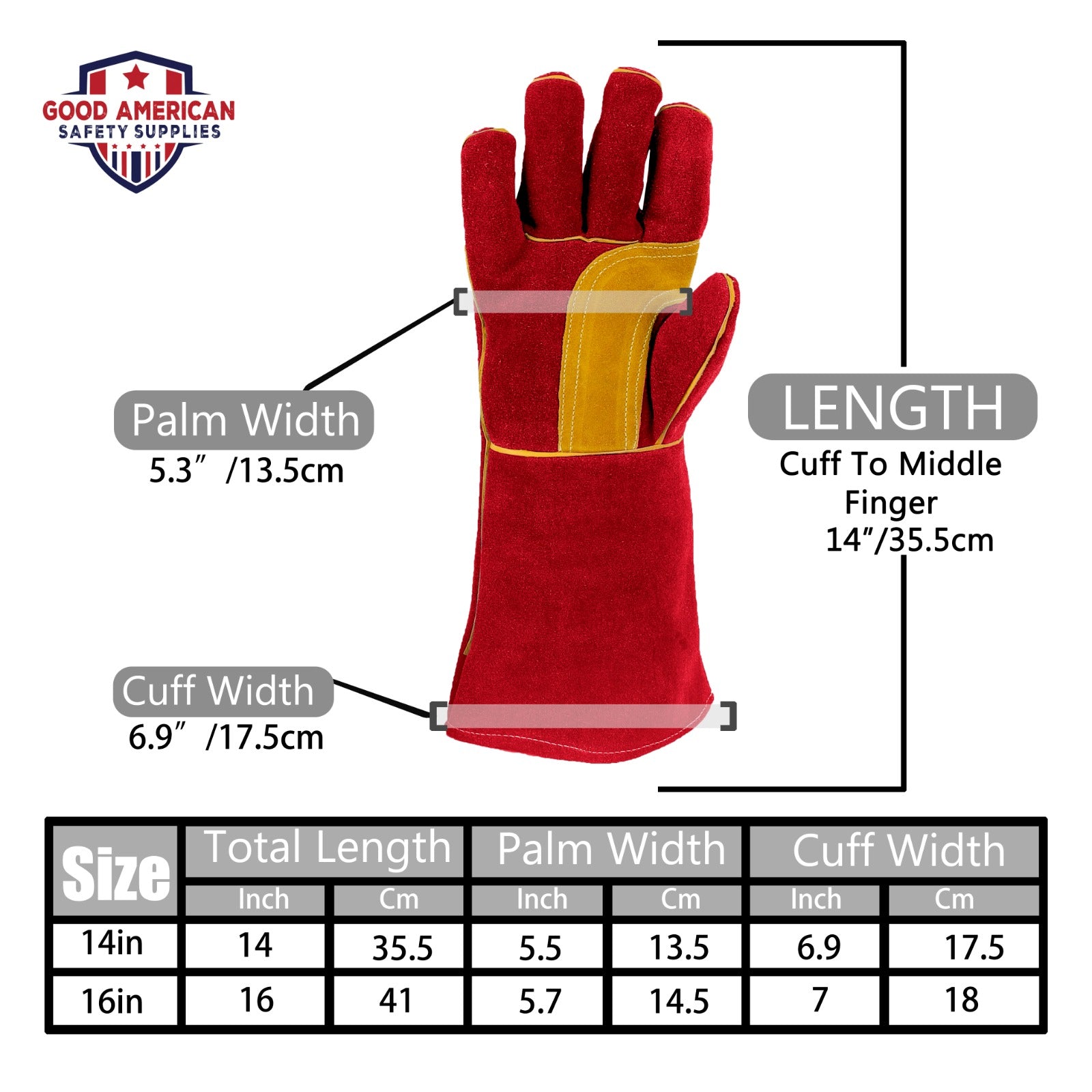 Heat-Resistant Welder Red Gloves