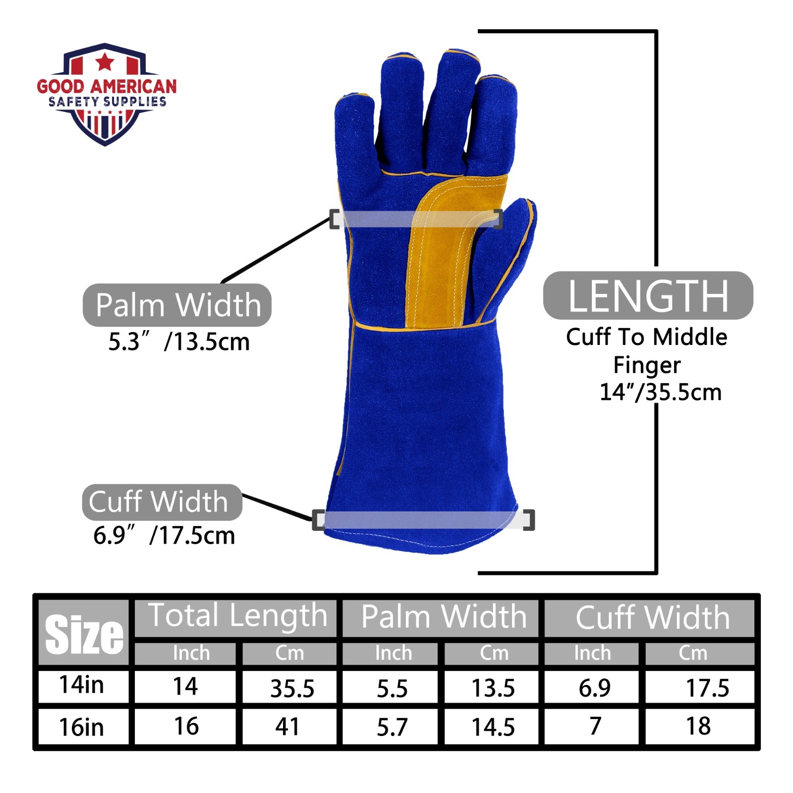 Heat-Resistant Welder Blue Gloves