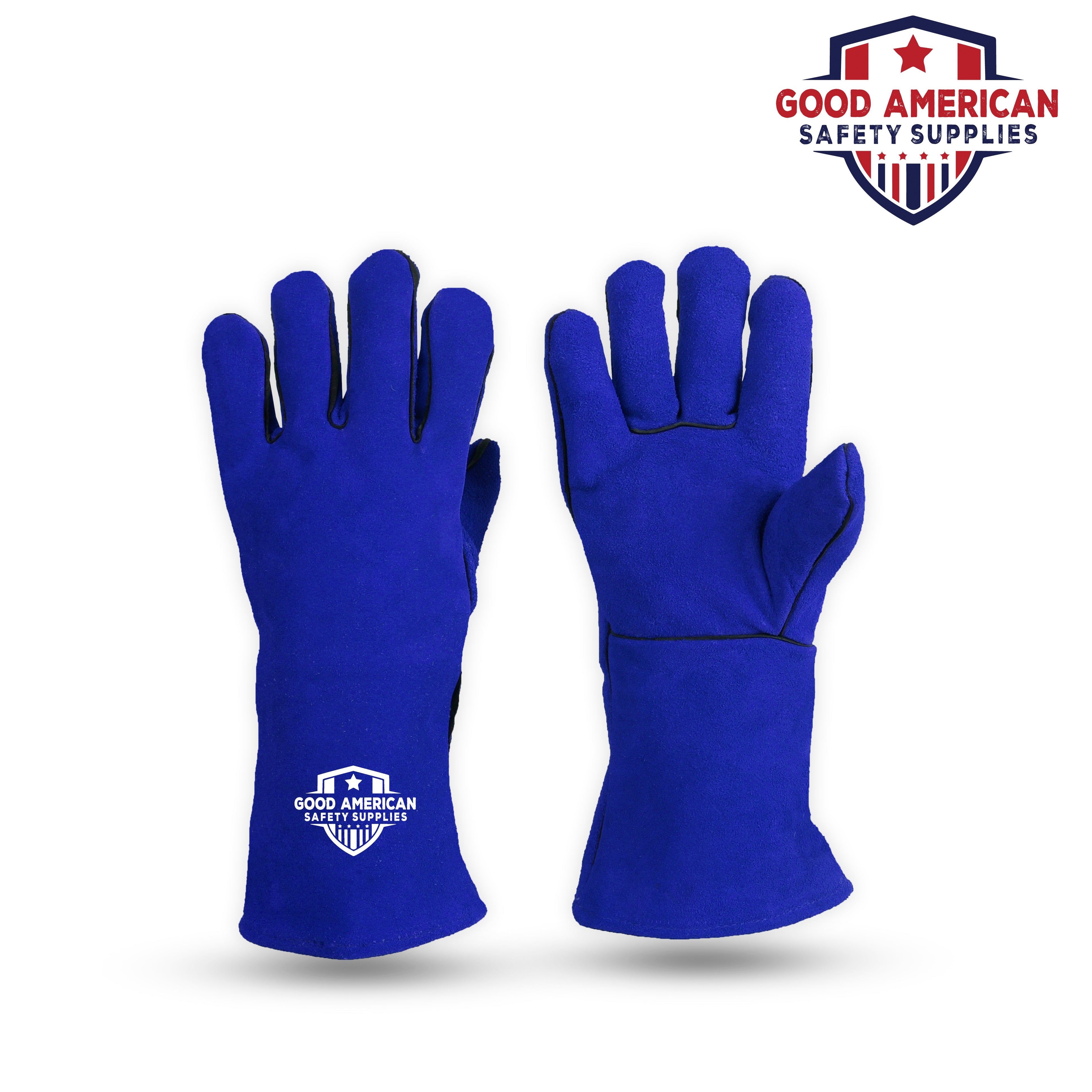 Red Cow Split Leather Welding Gloves – 14" Heavy-Duty Protection with Kevlar® Reinforcement Good American Safety Supplies