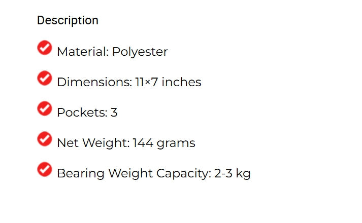 Professional Polyester Drill Tool Pouch – 11×7 Inch with 3 Pockets (2-3kg Capacity) Good American Safety Supplies