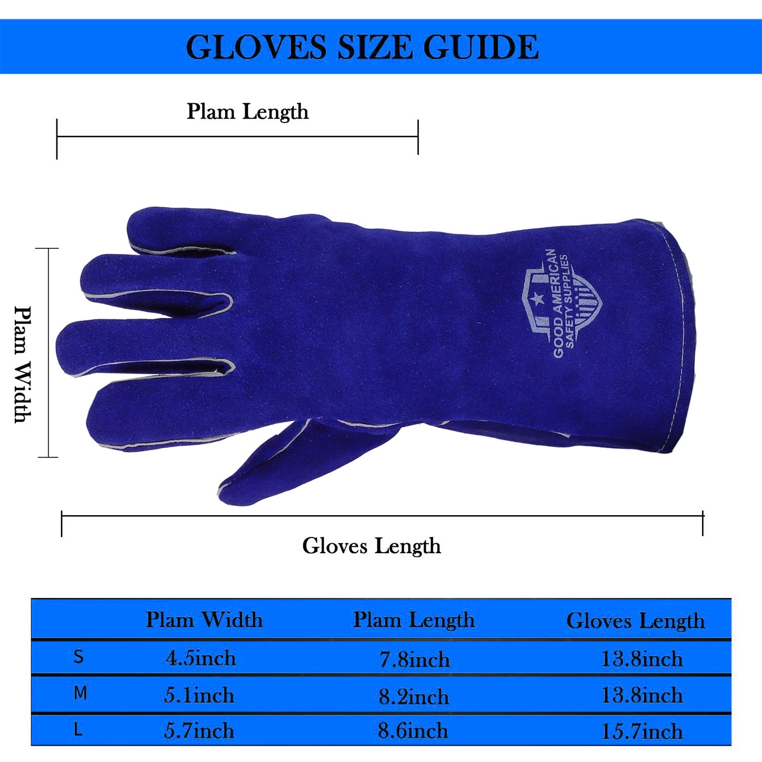 Premium Cow Split Leather Heavy Duty Welding Gloves Good American Safety Supplies