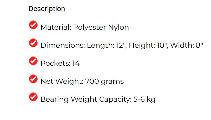 Professional 14-Pocket Tool Bag – Heavy-Duty Polyester Nylon Organizer Good American Safety Supplies