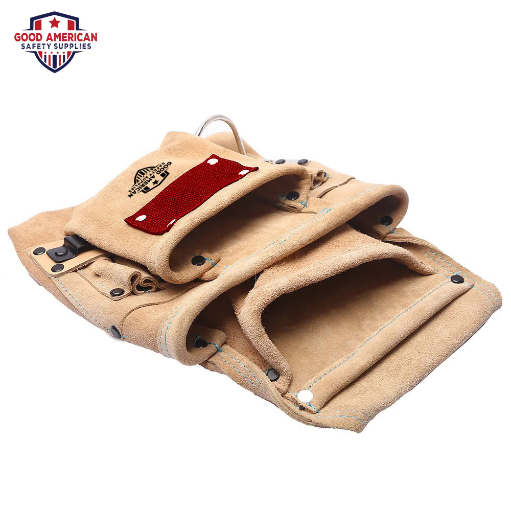 10-Pocket Leather/Nylon Tool Kit – Heavy-Duty Compact Organizer Premium Storage Solution for Tradespeople & Craftsmen Good American Safety Supplies