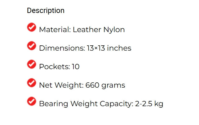 10-Pocket Leather/Nylon Tool Kit – Heavy-Duty Compact Organizer Premium Storage Solution for Tradespeople & Craftsmen Good American Safety Supplies