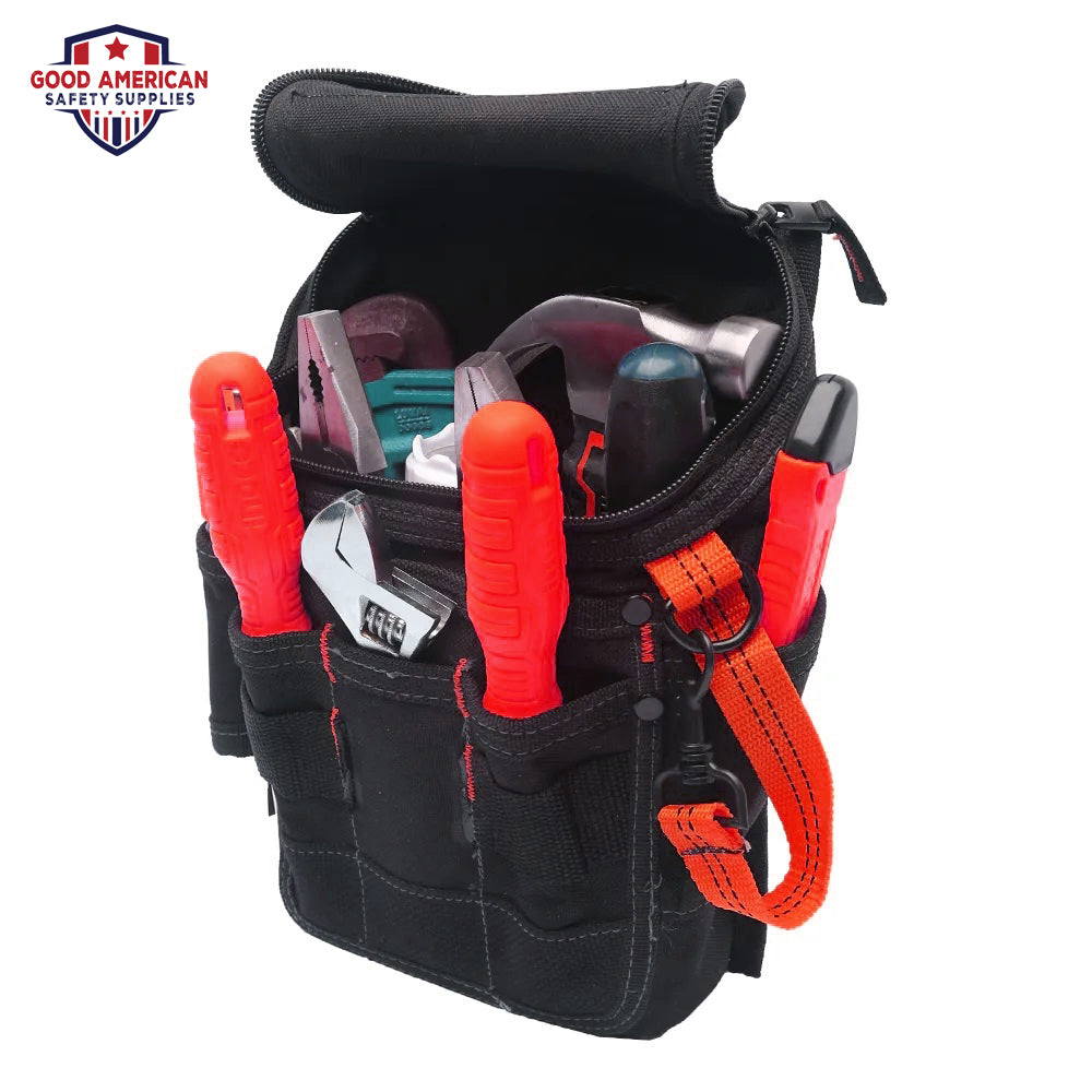 Compact 6-Pocket Tool Pouch – Lightweight Polyester Nylon Organizer Good American Safety Supplies