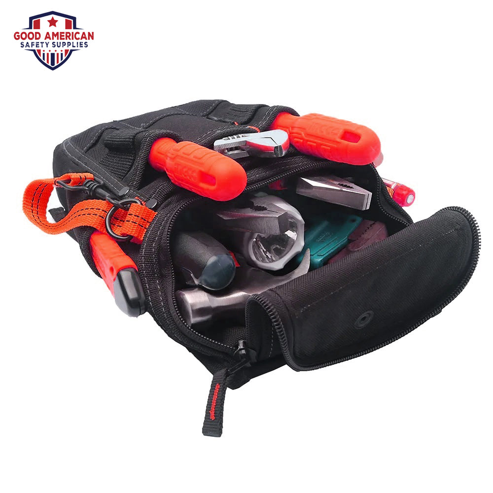 Compact 6-Pocket Tool Pouch – Lightweight Polyester Nylon Organizer Good American Safety Supplies